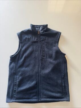 George Navy Fleece Vest with Stand Collar